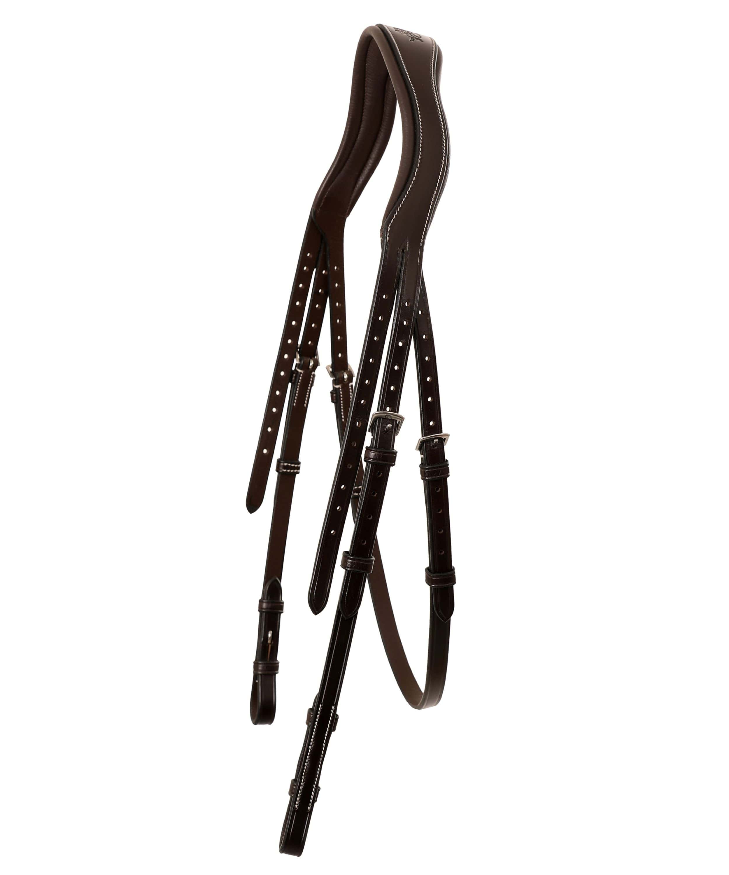 ExionPro 'W-Shaped' Crownpiece - White Stitching by Bridles & Reins - alternate view 2