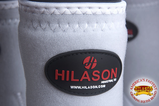 White Large HILASON Horse Medicine Sports Boots Rear Hind Leg