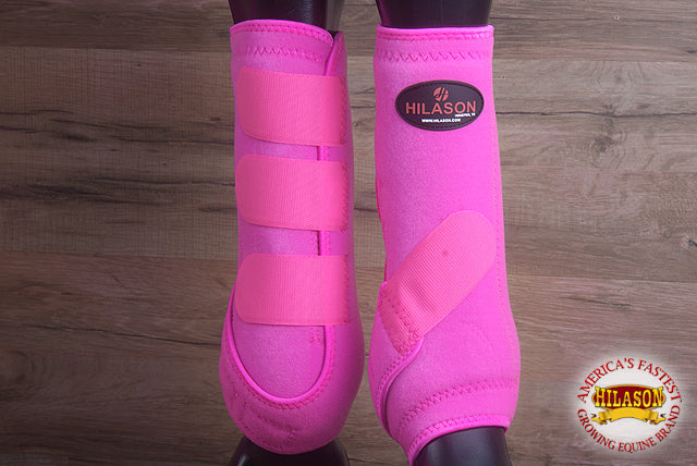 Pink Large HILASON Horse Medicine Sports Boots Rear Hind Leg
