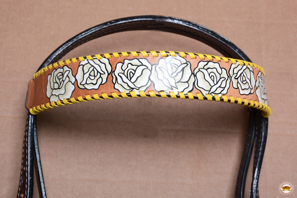 Hilason Western Horse Headstall Bridle American Leather Fringes