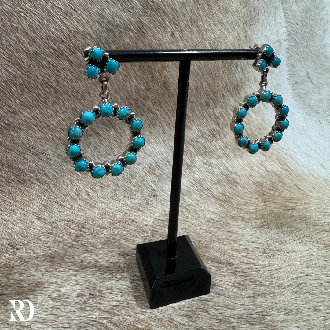 Hada Collection Authentic Kingman Turquoise Earrings — view 2