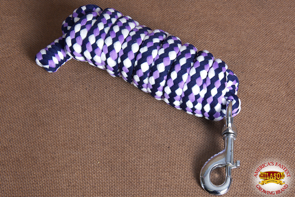 Hilason Horse Riding Poly Roping Lead Rope Burgundy 1/4"X8 Ft Snaps
