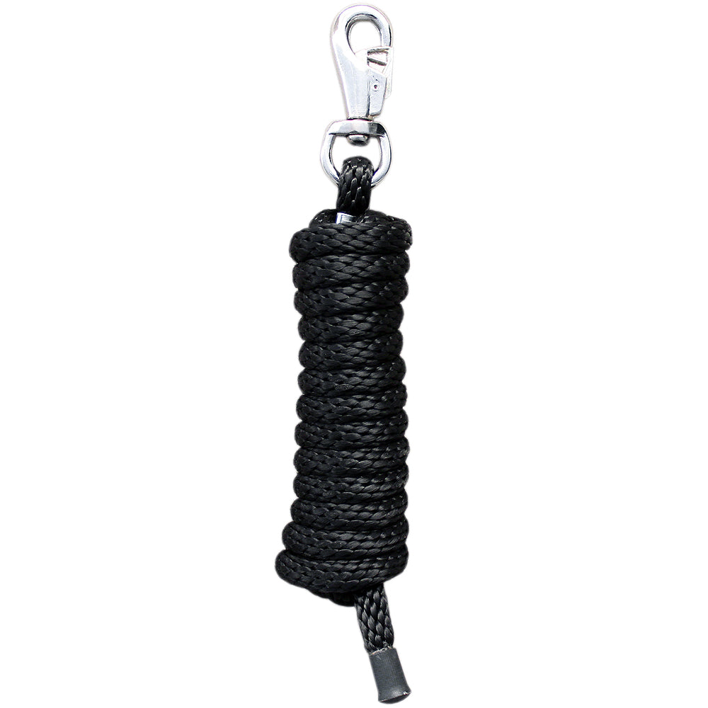 Horse Roping Lead Rope Riding Poly Blue Black White 1/4"X8 Ft Snaps