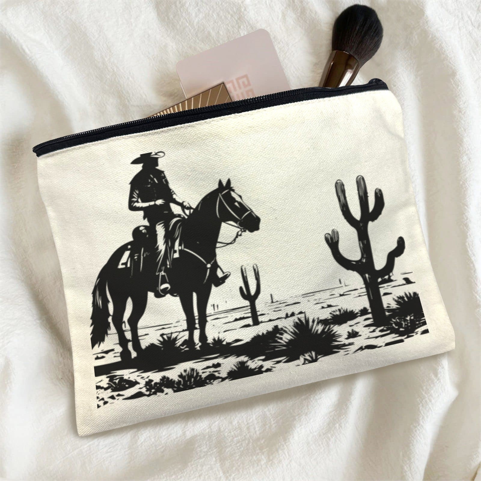 Baha Ranch Black White Desert Cosmetic Bag Pack of 5 Made in America by Baha Ranch Western Wear