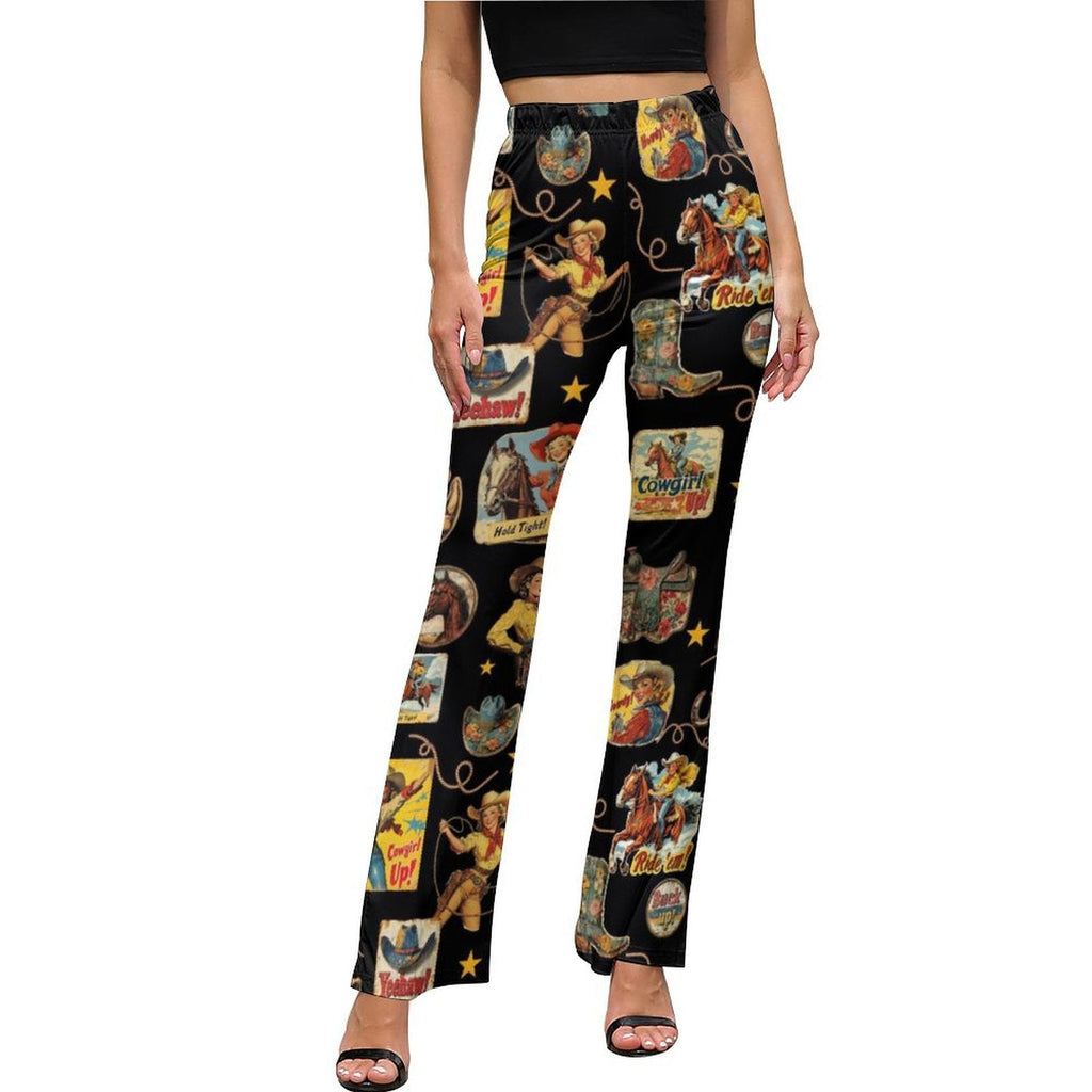 Baha Ranch Vintage Cowgirl Collage Western Flare Pants by Baha Ranch Western Wear - product image 2