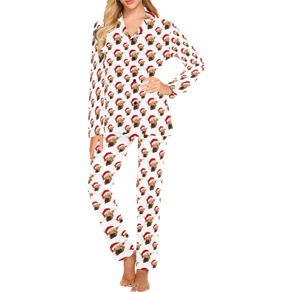 Baha Ranch Highland Christmas Cow Women's Western Pajama Set by Baha Ranch Western Wear