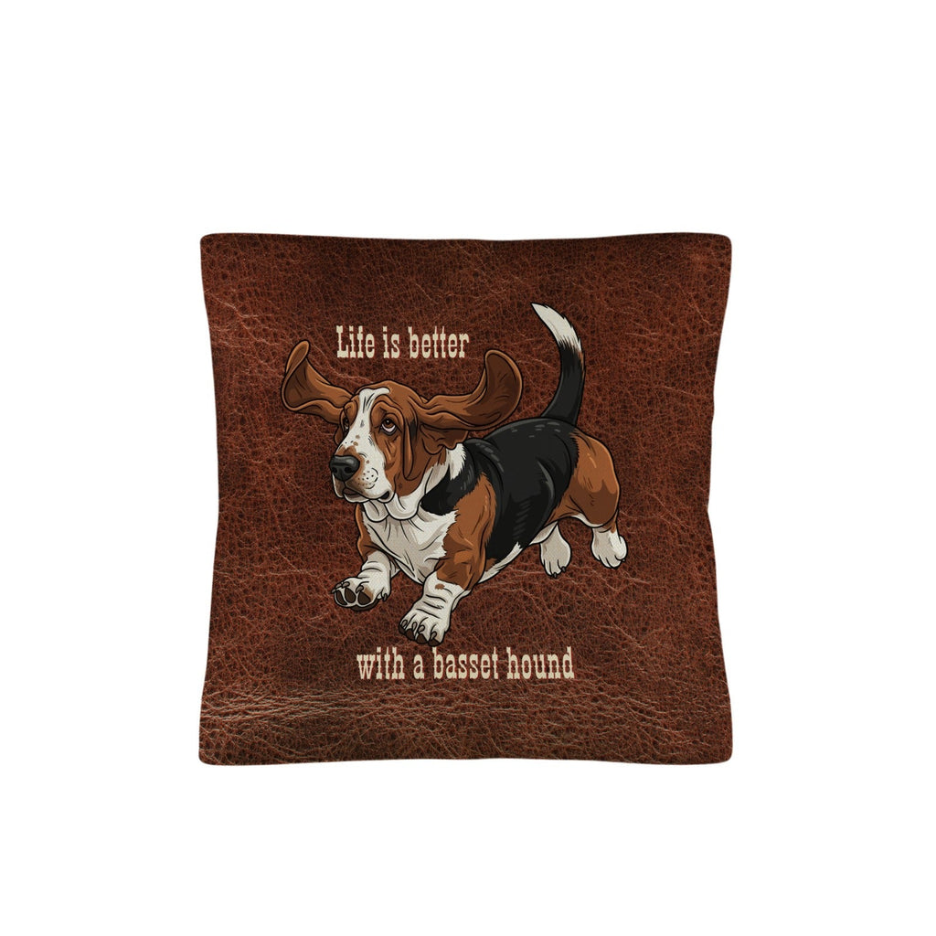 Baha Ranch Basset Hound Life is Better Throw Pillow Case Made in America by Baha Ranch Western Wear - product image 2