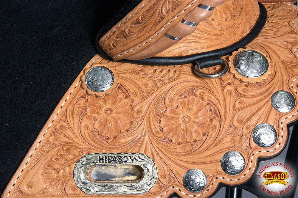 Hilason Treeless Western Trail Barrel American Leather Horse Saddle Tan