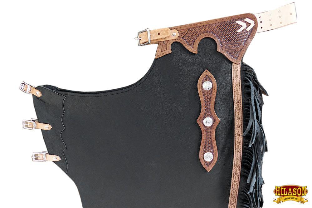 Hilason Adult Western Bull Riding Chinks, Black