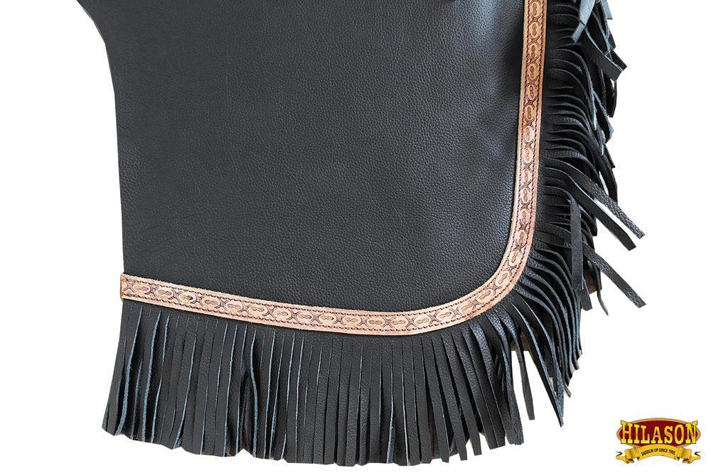 Hilason Adult Western Bull Riding Chinks, Black