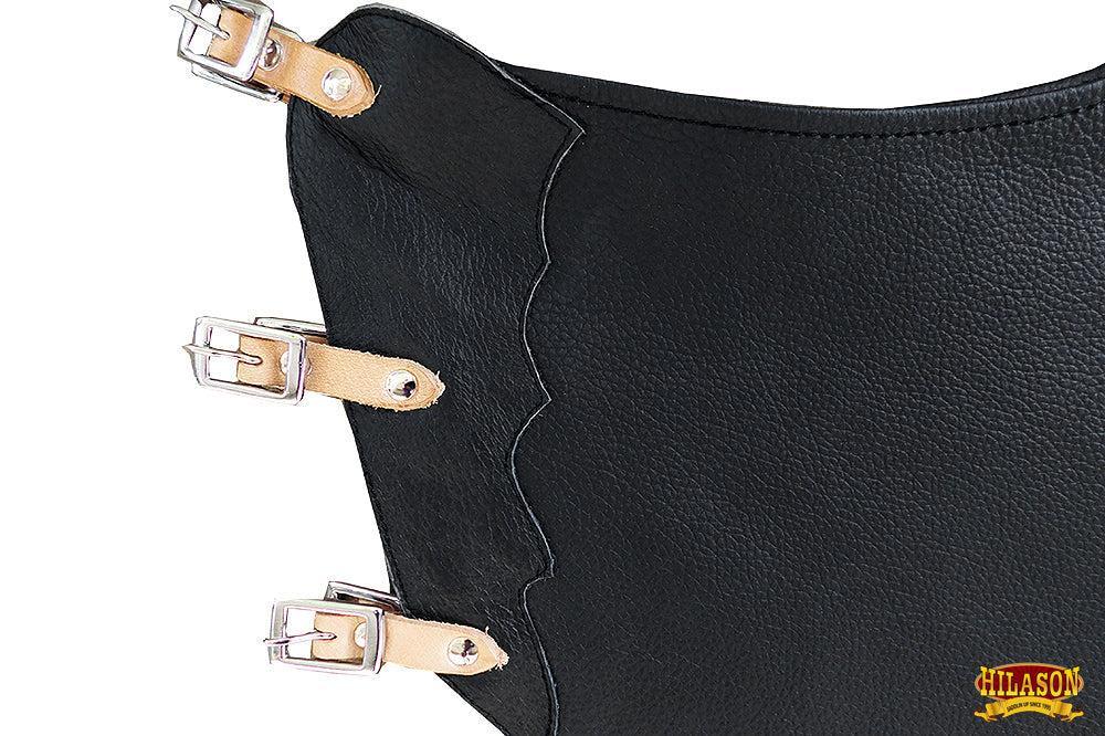 Hilason Adult Western Bull Riding Chinks, Black