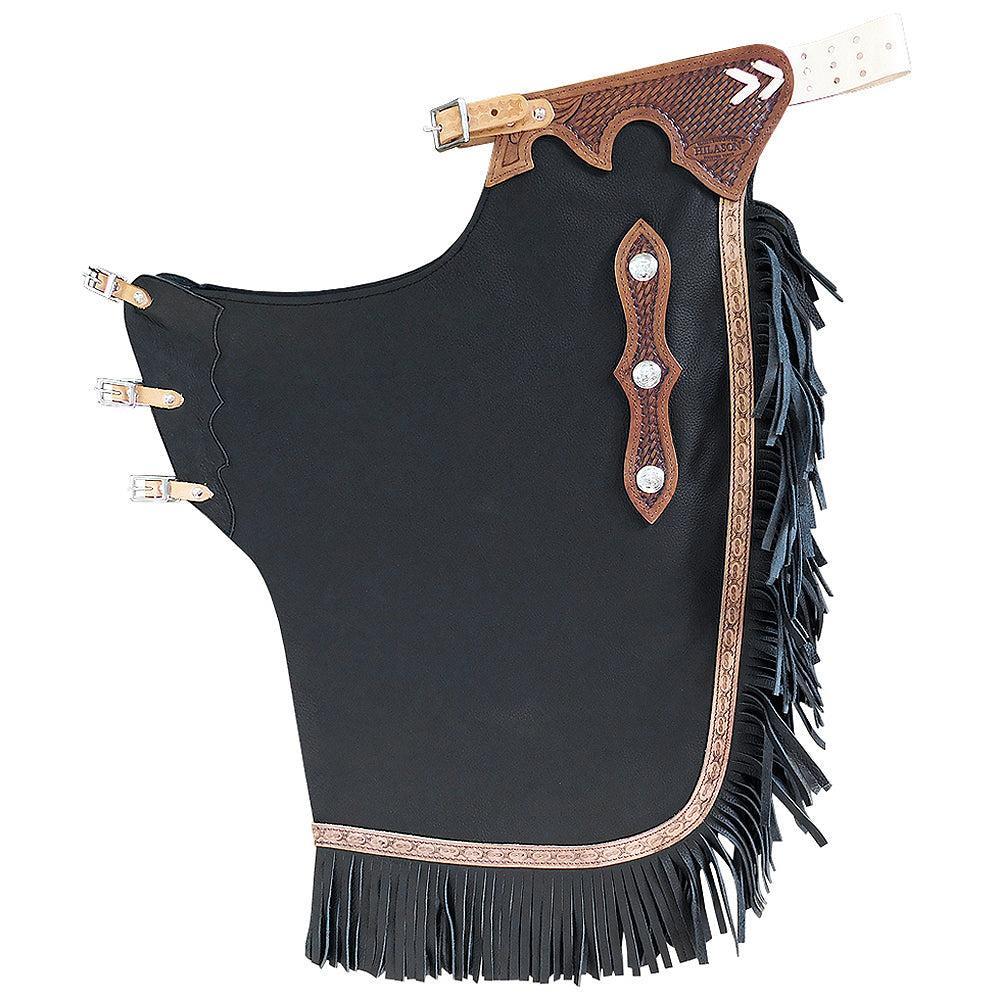 Hilason Adult Western Bull Riding Chinks, Black
