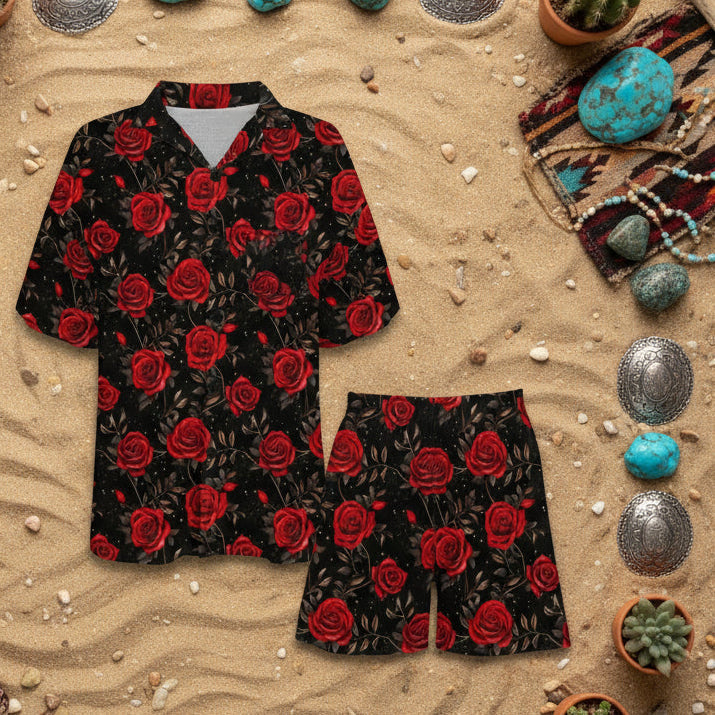 Baha Ranch Red Rose Women's Pajama Set Made in America by Baha Ranch Western Wear - product image 3
