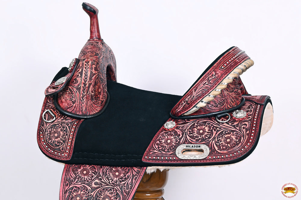HILASON Child Treeless Horse Saddle Western American Leather Barrel | for Horses