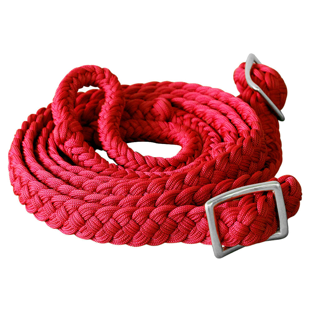 Hilason Braided Poly Barrel Horse Racing Reins Flat Grip Knots 1" X 8Ft | Rein Gifts