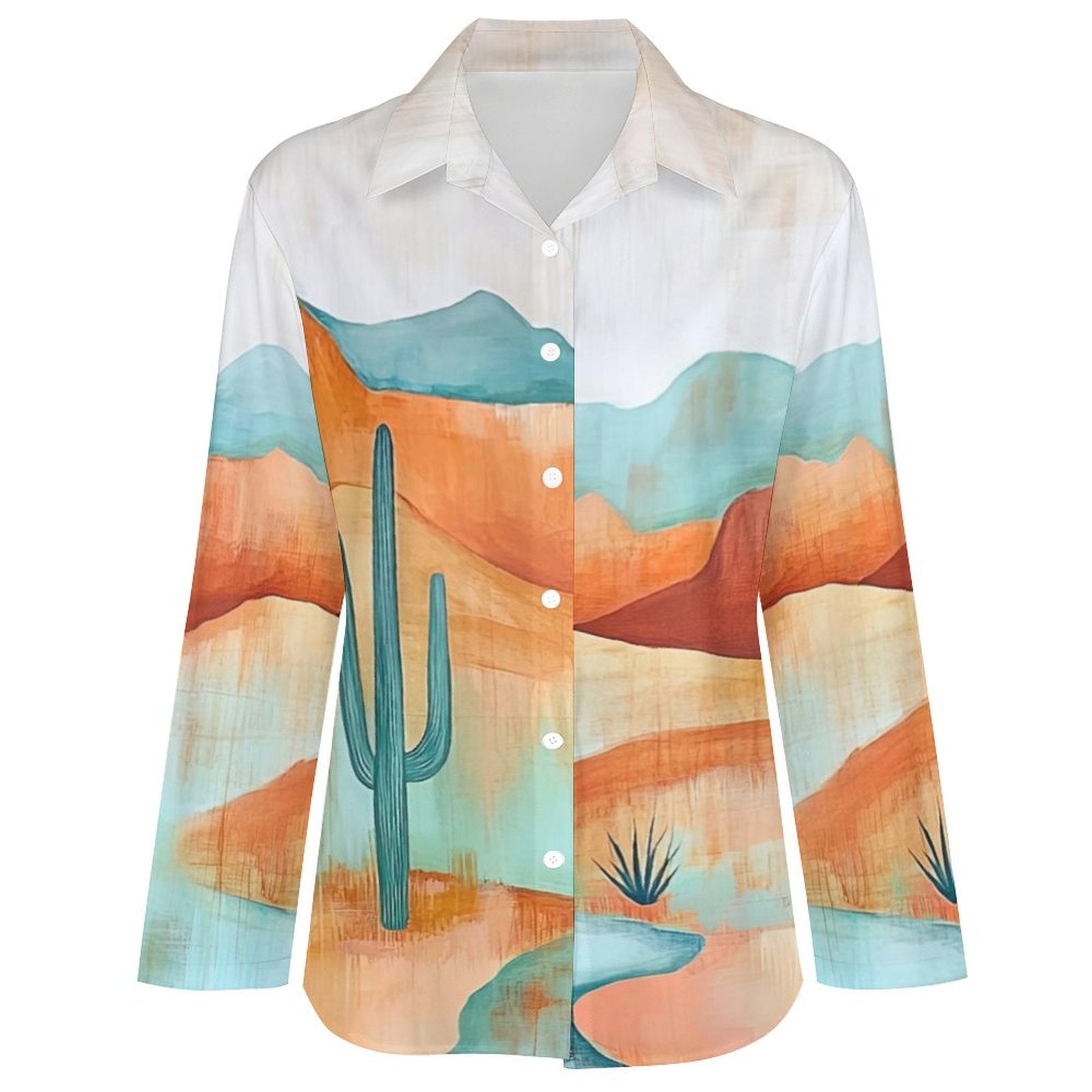 Baha Ranch Colores de Mexico Turquoise Desert Button Up Blouse by Baha Ranch Western Wear - product image 4