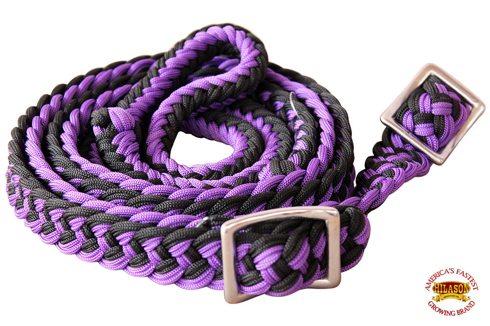 Hilason Braided Poly Barrel Horse Racing Reins Flat Grip Knots 1" X 8Ft | Rein Gifts