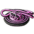 Hilason Braided Poly Barrel Reins, Flat Grip Knots with Crystal — 1" x 8 ft