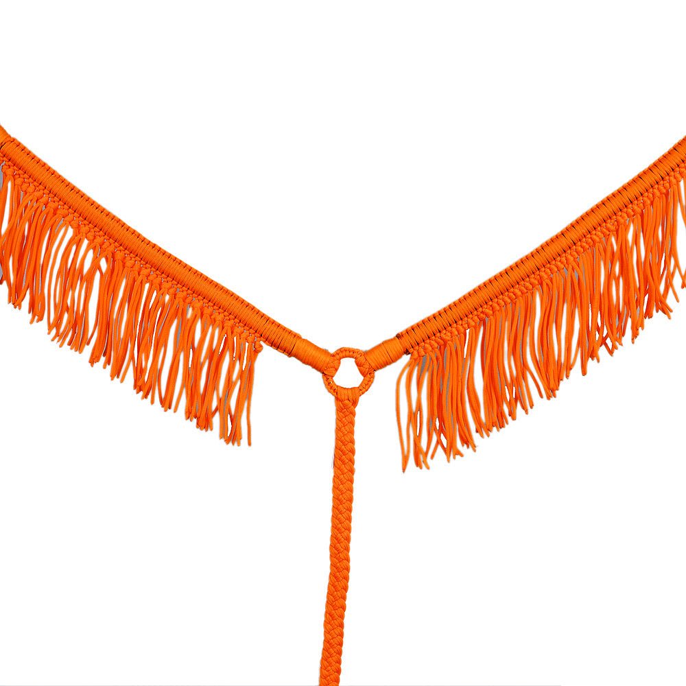 Horse Breast Collar Flat Braided Paracord With Fringes By Hilason