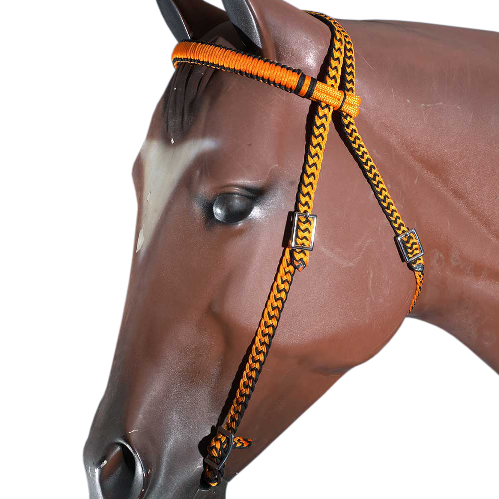 Horse Bridle Headstall Flat Braided Paracord By Hilason