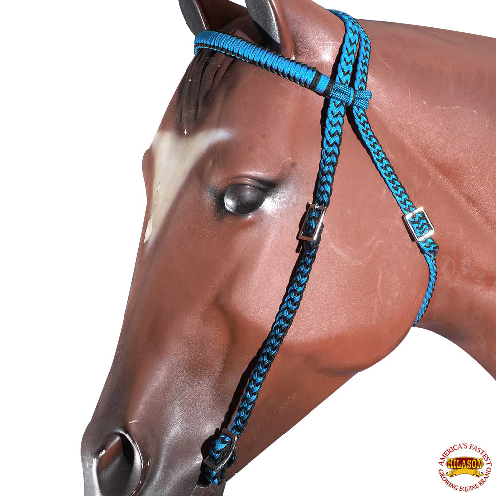 Horse Bridle Headstall Flat Braided Paracord By Hilason