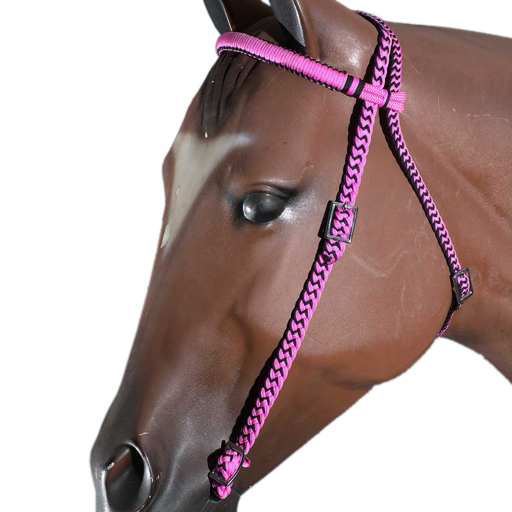 Horse Bridle Headstall Flat Braided Paracord By Hilason
