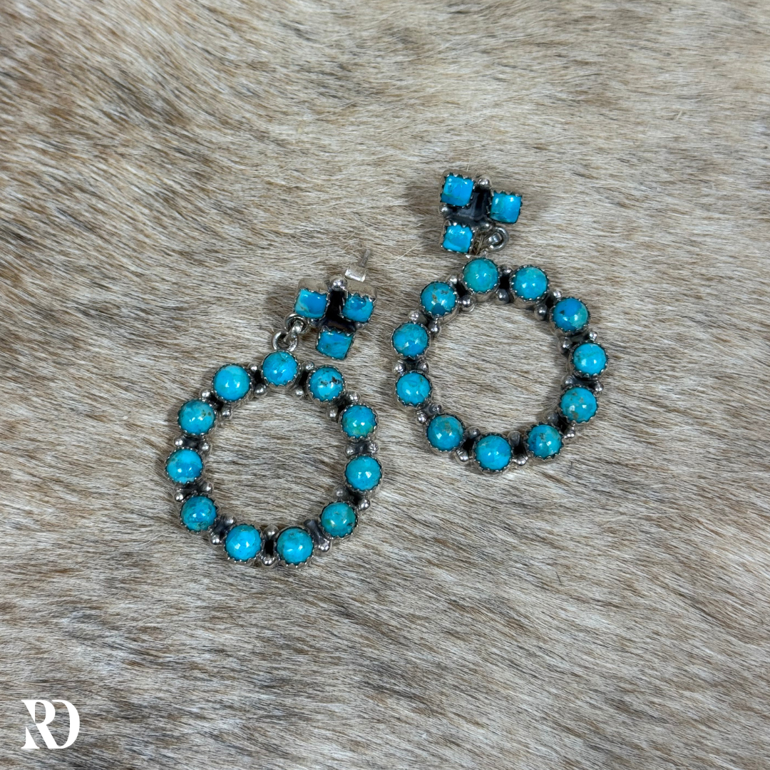 Hada Collection Authentic Kingman Turquoise Earrings — view 3