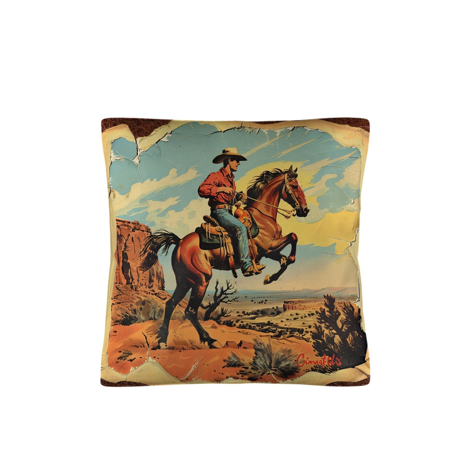 Baha Ranch Vintage Cowboy Pillow Case Made in America by Baha Ranch Western Wear - product image 4