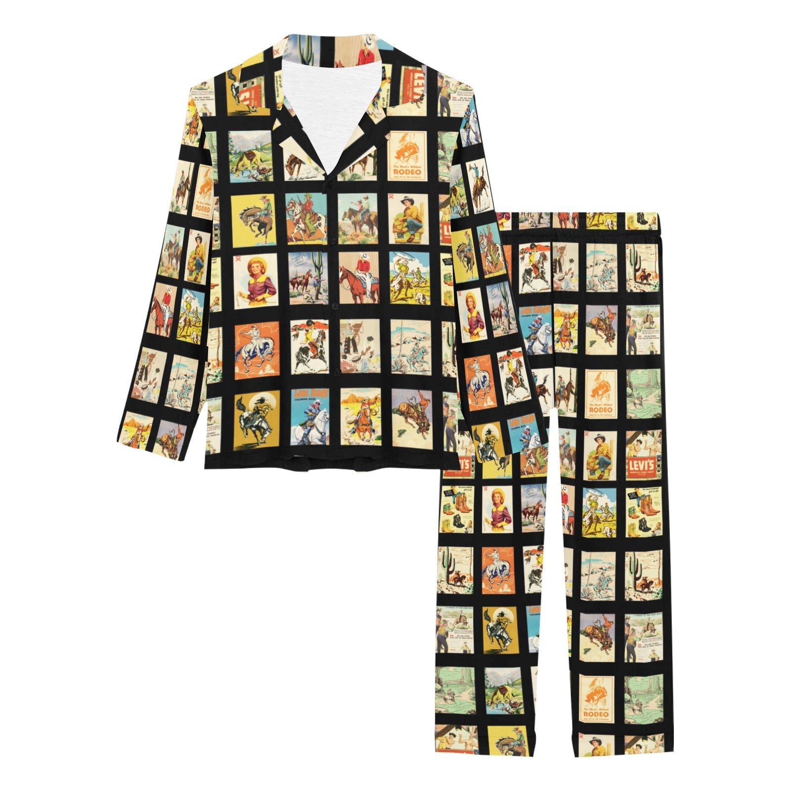 Baha Ranch Cowboy Collage Women's Western Pajama Set by Baha Ranch Western Wear - product image 3