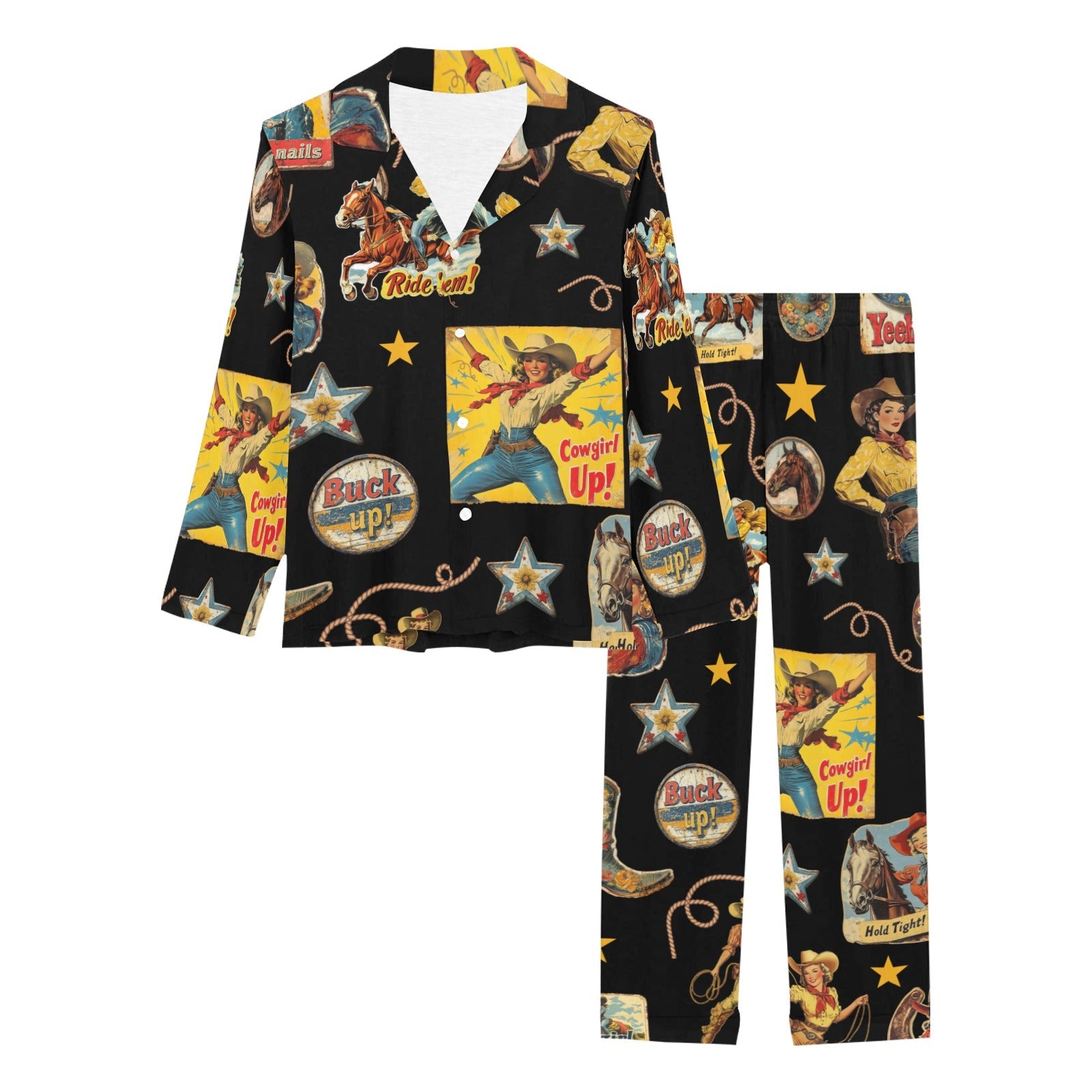 Baha Ranch Vintage Cowgirl Collage Western Pajama Set by Baha Ranch Western Wear - product image 3