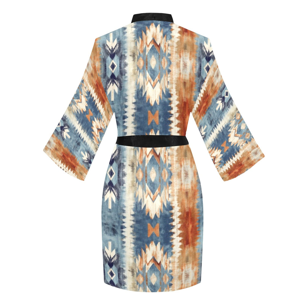 Baha Ranch Blue Aztec Women's Lounge Kimono Robe by Baha Ranch Western Wear - product image 4