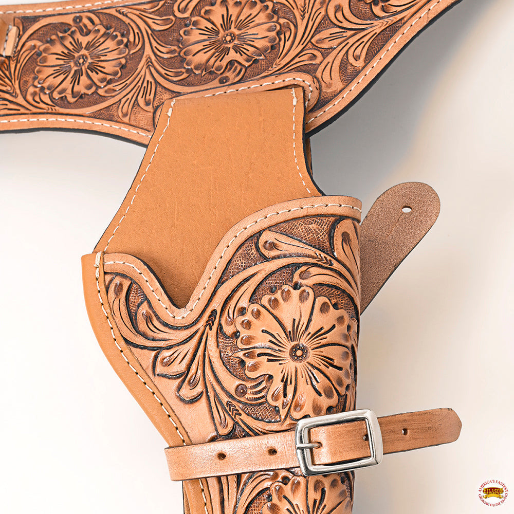 34 In Hilason Western Right Hand Gun Holster Rig 22 Cal Leather Cowboy