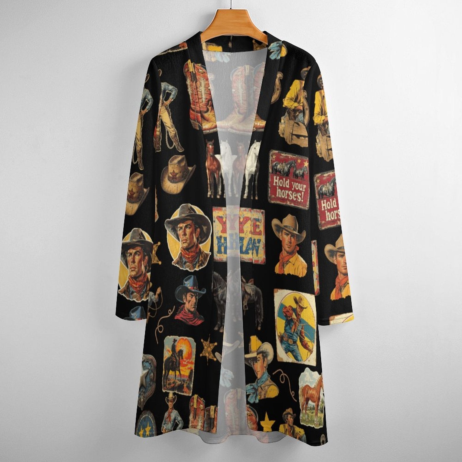 Baha Ranch Vintage Cowboy Collage Western Lightweight Cardigan by Baha Ranch Western Wear - product image 7