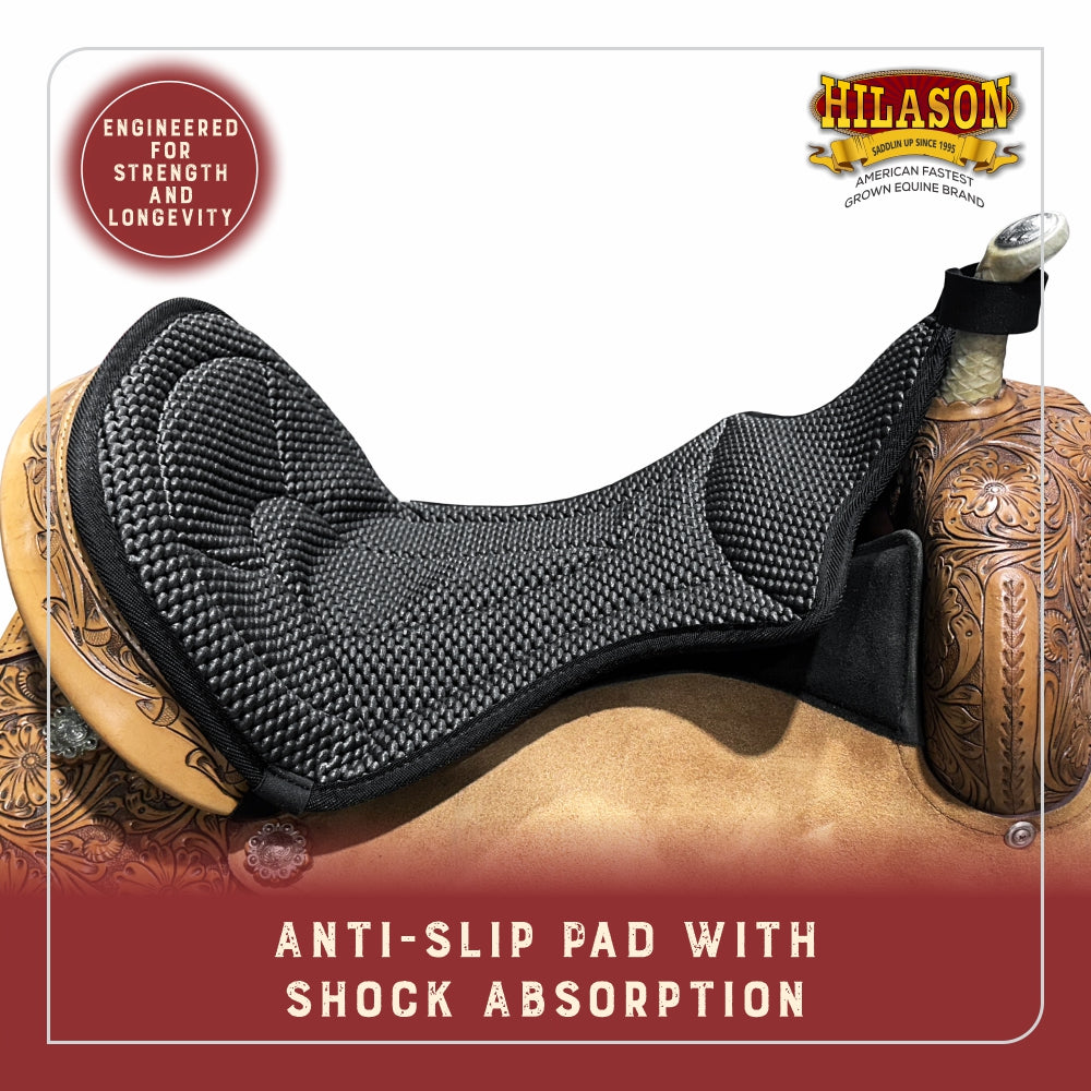 Hilason Anti Slip Cushion Grip Saddle Seat Cover With Cushion Black