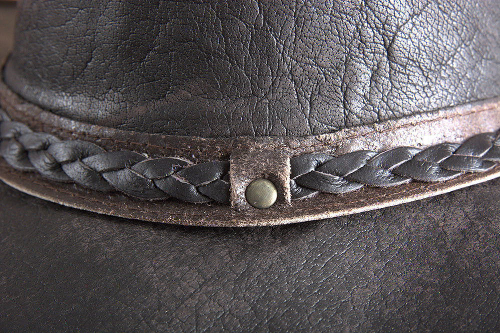 L M S Xl Hilason Hand Made Genuine Nubic Leather Crushable Hat 3 In Brim
