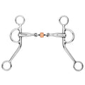 BAR H EQUINE Argentine Snaffle Bit with Three Piece Dog Bone Copper Roller