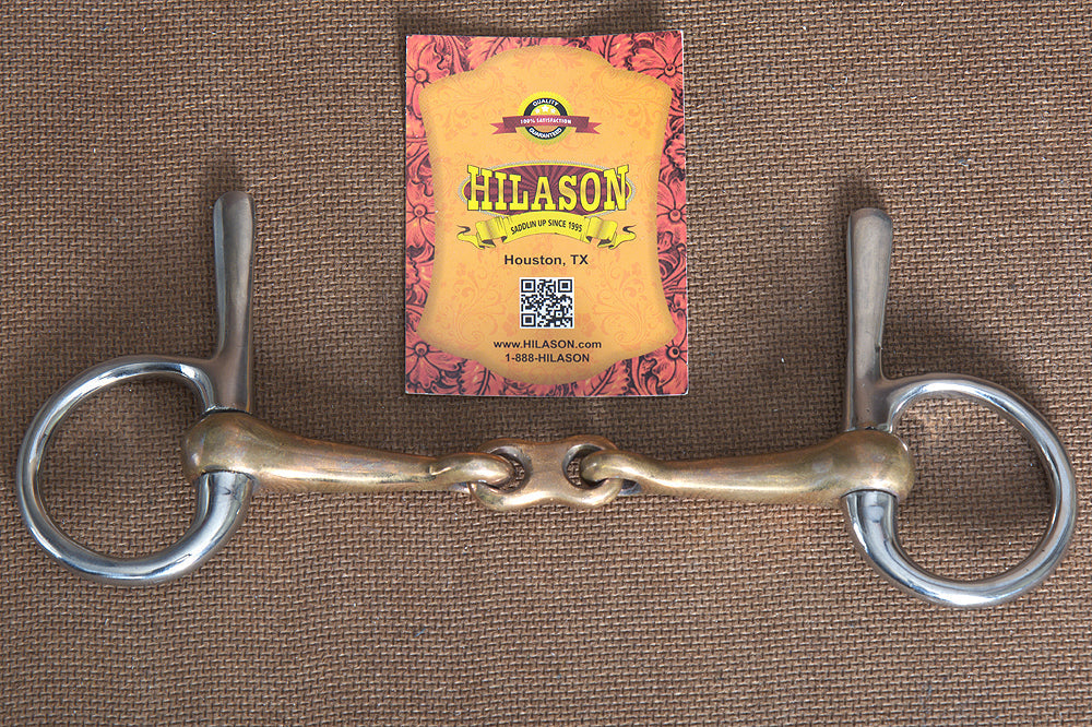 5" Hilason Western Trotting Horse Ring Bit W/ Copper Mouth Link Slide