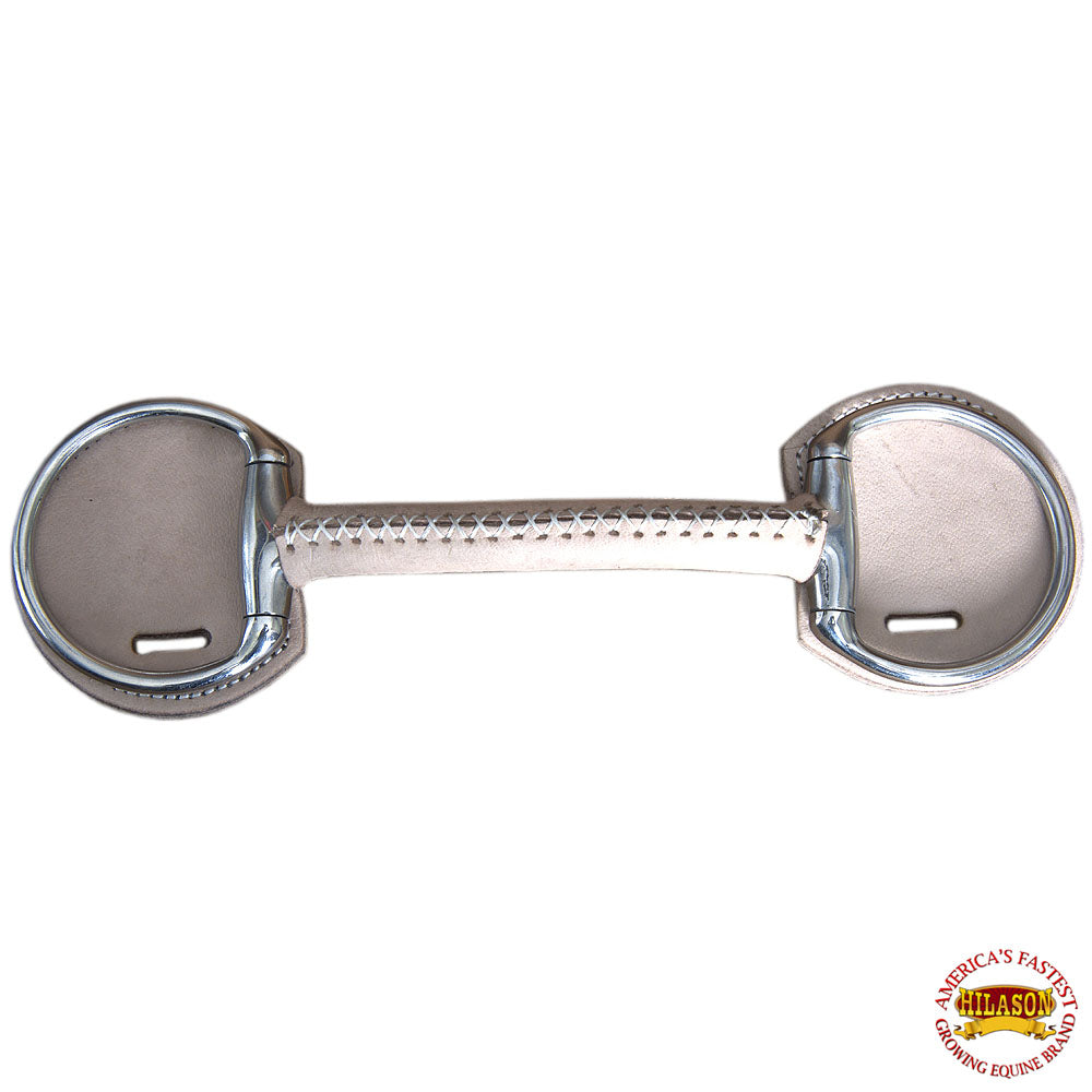 5" Hilason Western Leather Covered Stainless Steel Horse Mouth Bit