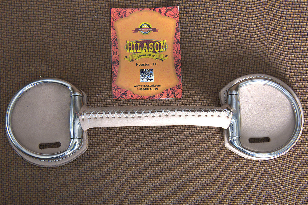 5" Hilason Western Leather Covered Stainless Steel Horse Mouth Bit