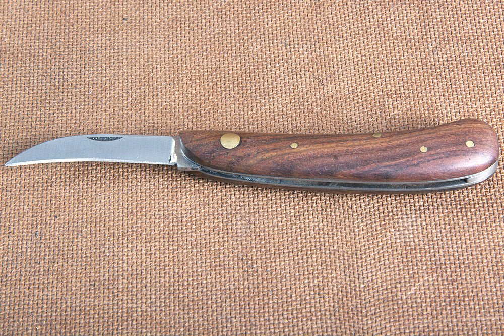 Hilason Western Leather Tool Horse Care Knife W/ Steel Blade Wooden Handle