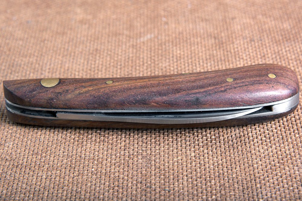 Hilason Western Leather Tool Horse Care Knife W/ Steel Blade Wooden Handle