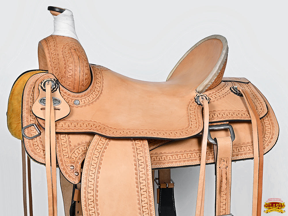 Western Horse Saddle American Leather Ranch Roping Hilason