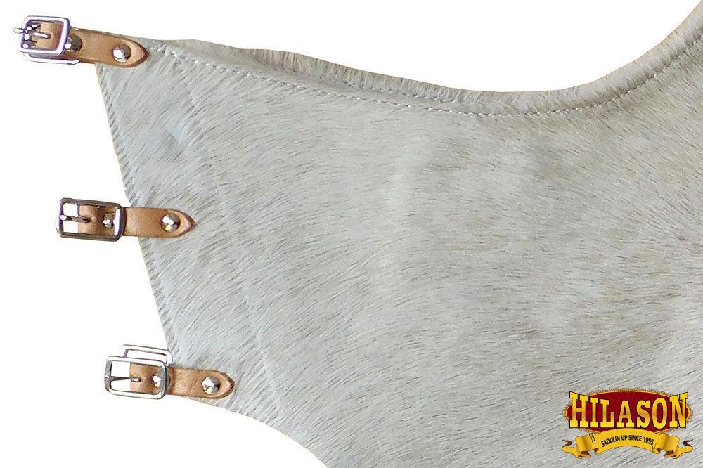 Hilason Western Pro Rodeo Bronc Bull-Riding Smooth Leather Chinks Chaps