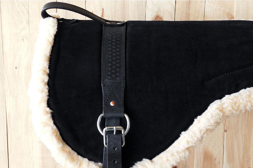 Hilason Treeless Leather Bareback Saddle Pad, Black Suede