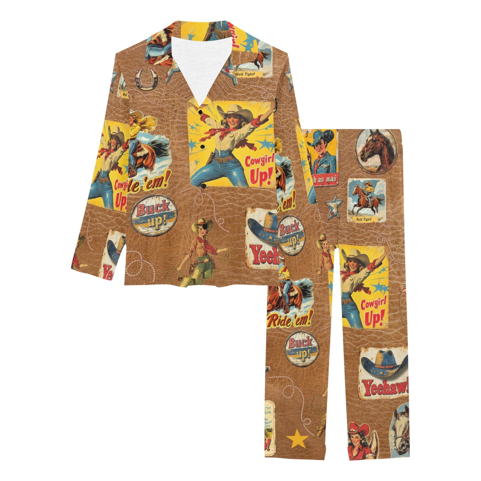 Baha Ranch Vintage Cowgirl Collage Pajama Set by Baha Ranch Western Wear - product image 2
