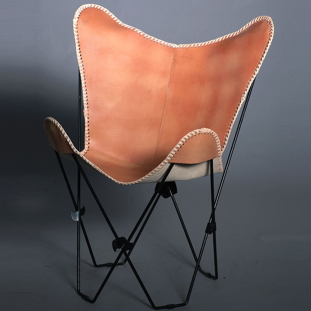 Genuine Leather Butterfly Chair Folding Lounge Sling Seat