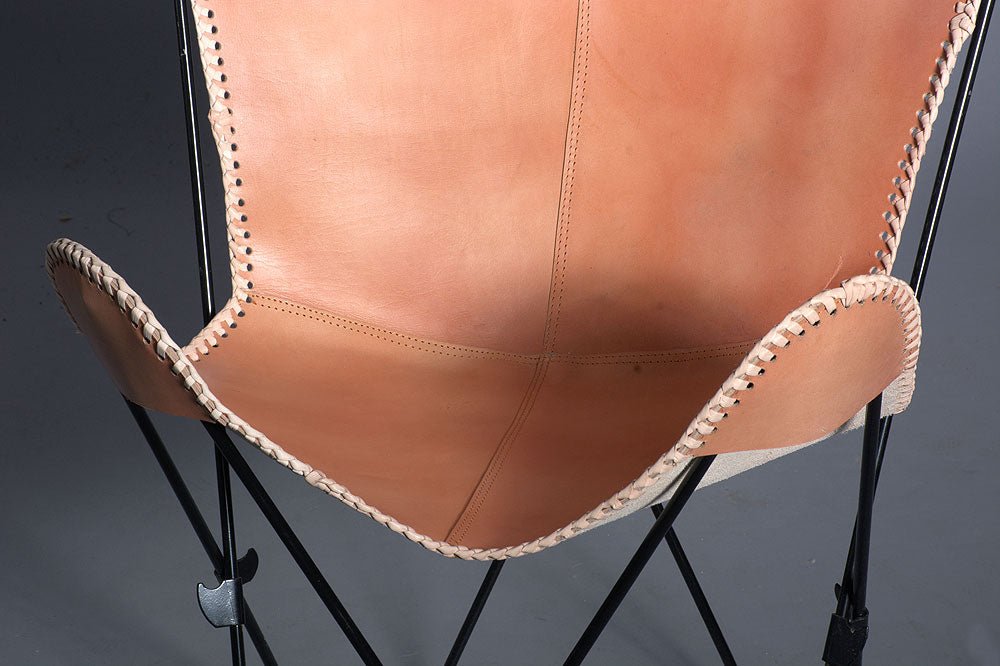Genuine Leather Butterfly Chair Folding Lounge Sling Seat