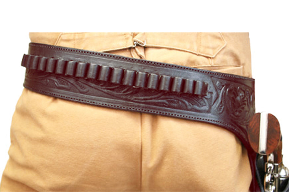 Hilason Western Right Hand Gun Holster Rig 44/45 Caliber Leather Cowboy