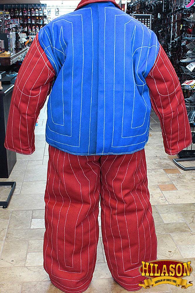 Hilason Schutzhund Dog Training Bite Suit, Red and Blue