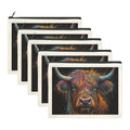 Baha Ranch Painted Highland Cow Cosmetic Bag Pack of 5 Made in America by Baha Ranch Western Wear - product image 2